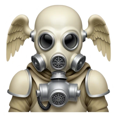 analogue horror faceless angelic monster in gas mask sticker