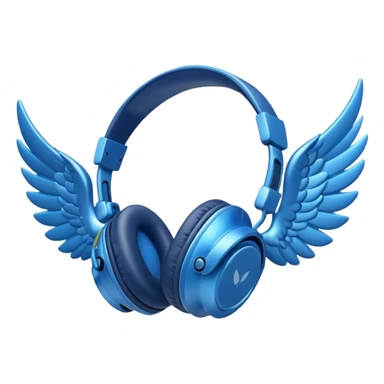 blue headphones with wings sticker