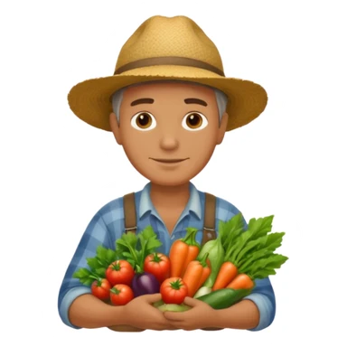 farmer man holding vegetables sticker