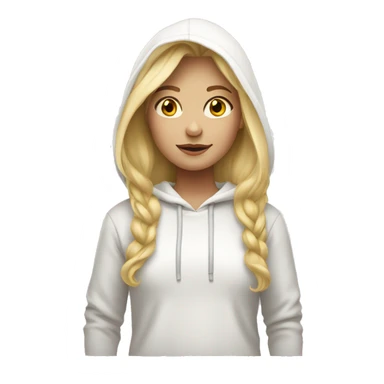 Blonde hair girl with a white hoodie sticker