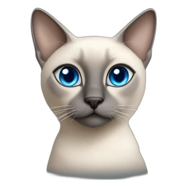 grey siamese cat with blue eyes that are crosseyed sticker