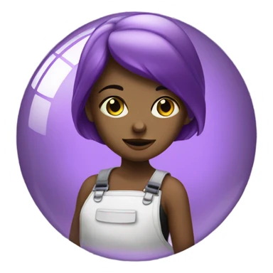 painter girl with discoball purple sticker