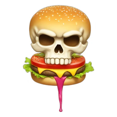Skull eat burger sticker