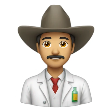 mexican scientist in a labcoat and sombrero sticker