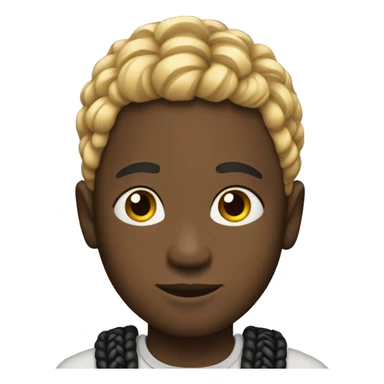 Black boy with blonde and black braids  sticker