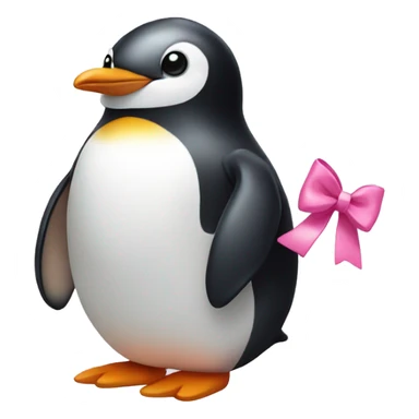 Penguin with pink bow sticker