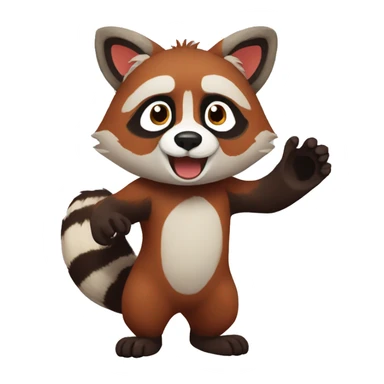 Raccoon Red Panda hybrid full body sticker