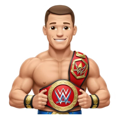John Cena with wwe championship  sticker