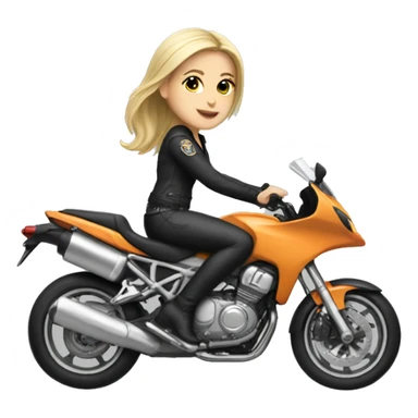 White girl riding sports motorcycle  sticker