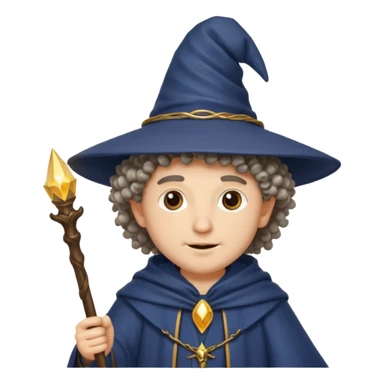 curly haired wizard sticker