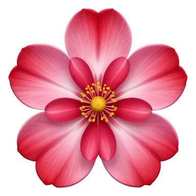 red 5-petal sakura sticker