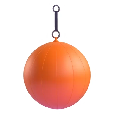 Exercise yoga ball gym equipment floating in the air, bright colors sticker