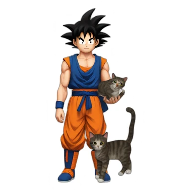 Son Goku with a cat  sticker