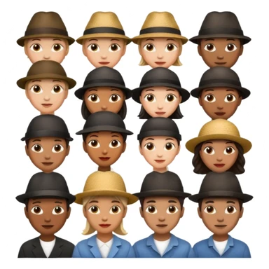 people with hat sticker