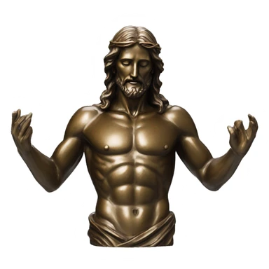 christ body statue bronze sticker