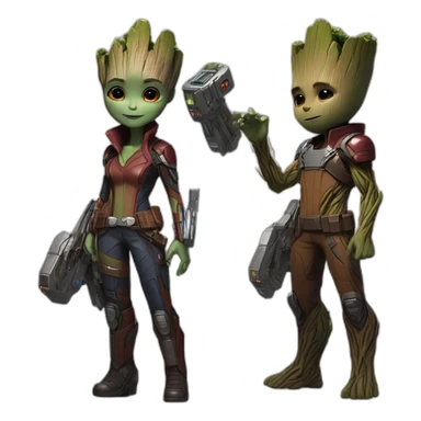 guardians of galaxy rocket groot gamora sticker