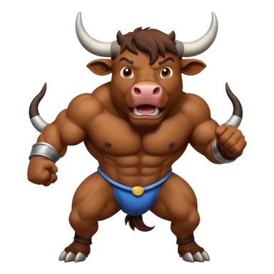 Generate a crazy bull sticker