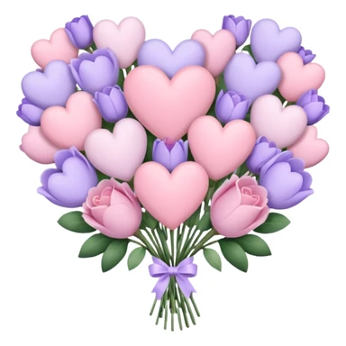 pastel heart bouquet sticker