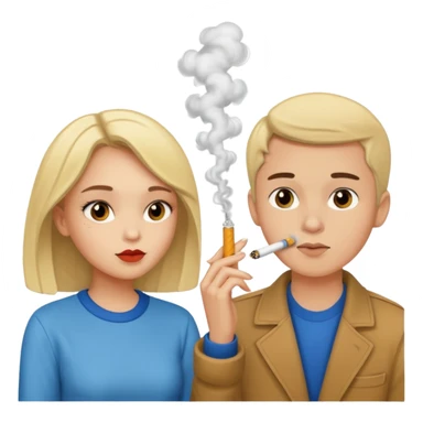 A girl and a boy smoking cigarettes sticker