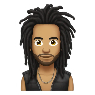 Lenny kravitz dreadlocks head sticker