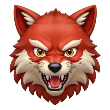 angry red wolf sticker