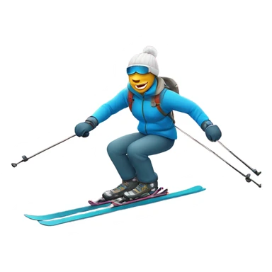 Skiing in snowstorm sticker