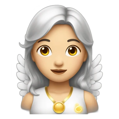 Asian female angel with halo sticker