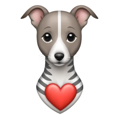 brindle stripes grey whippet hearts sticker