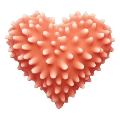 coral color heart shape sticker
