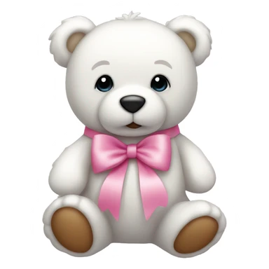 white teddy bear with pink bow sticker