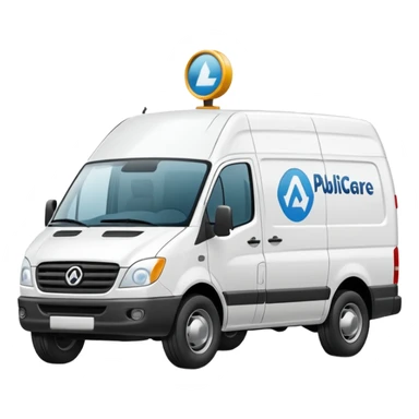 a van with Publicare Logo sticker