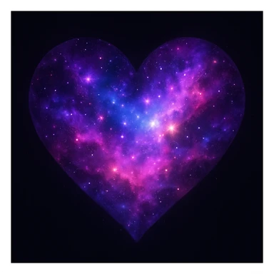 heart with a cosmic nebula effect sticker