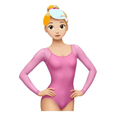 Blonde Women with Bun, Ballet Dancer – sleek blonde bun, pink leotard, graceful posture. sticker