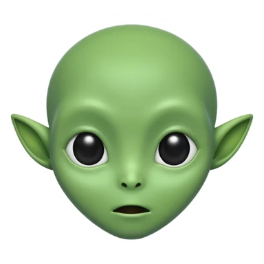 A cute alien face with two black eyes and without antennae, ears, nostrils sticker