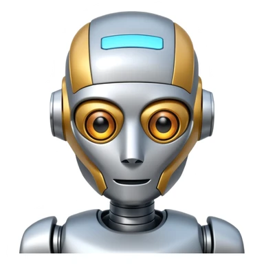 cool and modern robot to represent an AI agent sticker