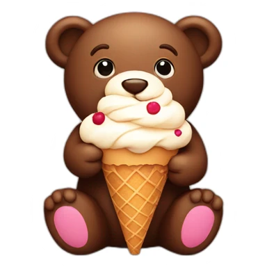 Teddy with ice cream sticker
