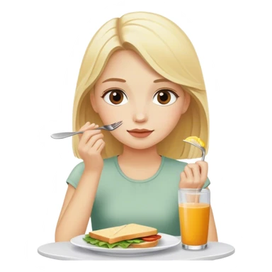 blonde girl having lunch sticker