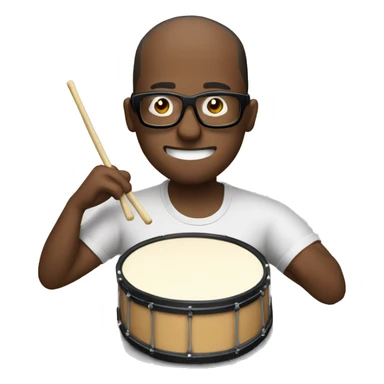 man eating drum with a shirt that has some glasses on it sticker