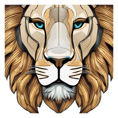 Un lion avac des œil verre sticker