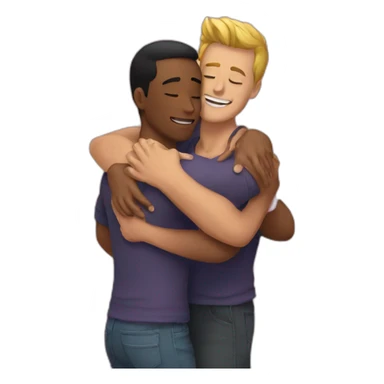 Gay hug sticker