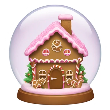 Pink snow globe with gingerbread house inside sticker
