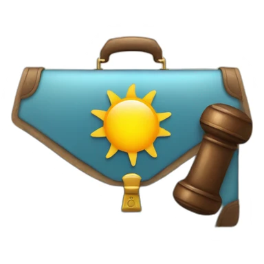 sunshine with briefcase and gavel sticker