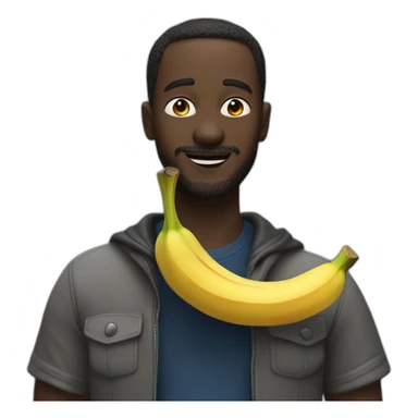 un homme noir qui mange une banane sticker
