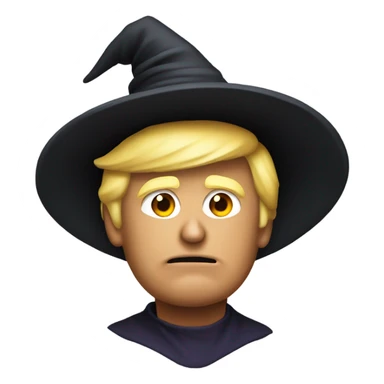 Donald Trump with a witch hat sticker