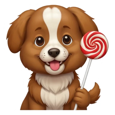 Dog holding a lollipop  sticker