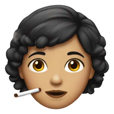 Brown cute girl with black hair smoking  sticker