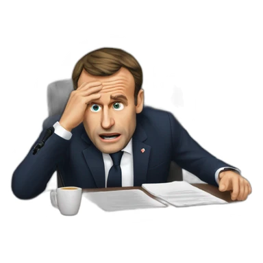 Président Emmanuel Macron qui pleure sticker