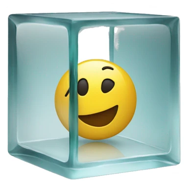 A button in a glass cube sticker