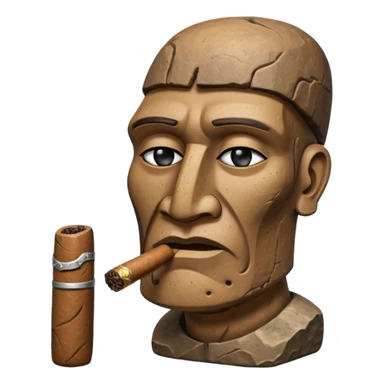 Easter island head smoking cigar sticker