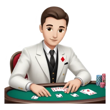 Casino croupier in formal uniform dealing cards at a poker table sticker
